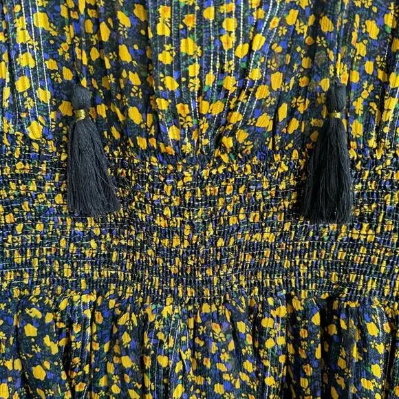 Ulla Johnson Nyssa Sleeveless Floral Silk Dress in Noir Size 0 - Picture 9 of 15